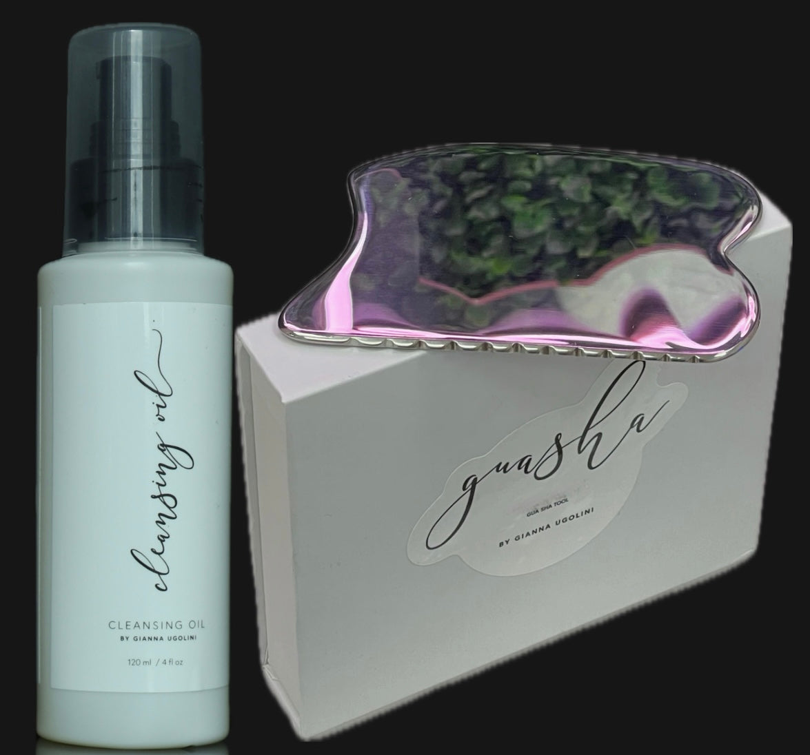 Kit...Stainless Steel Gua Sha + Cleansing Oil